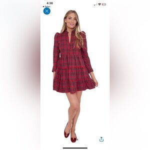 Sail to Sable Red Plaid Tiered Dress